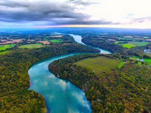 The Odet and its twists and turns in Plomelin