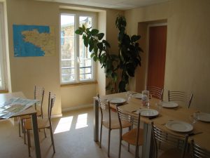 Dining room of the gite d'etape de landudal