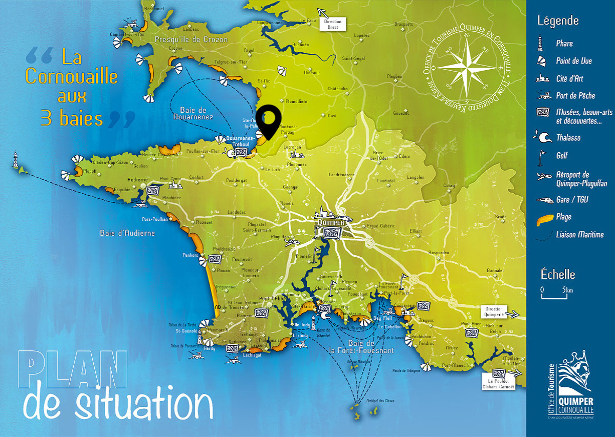 carte-cornouaille-situation-camping-de-trezmalaouen-plonevez-porzay