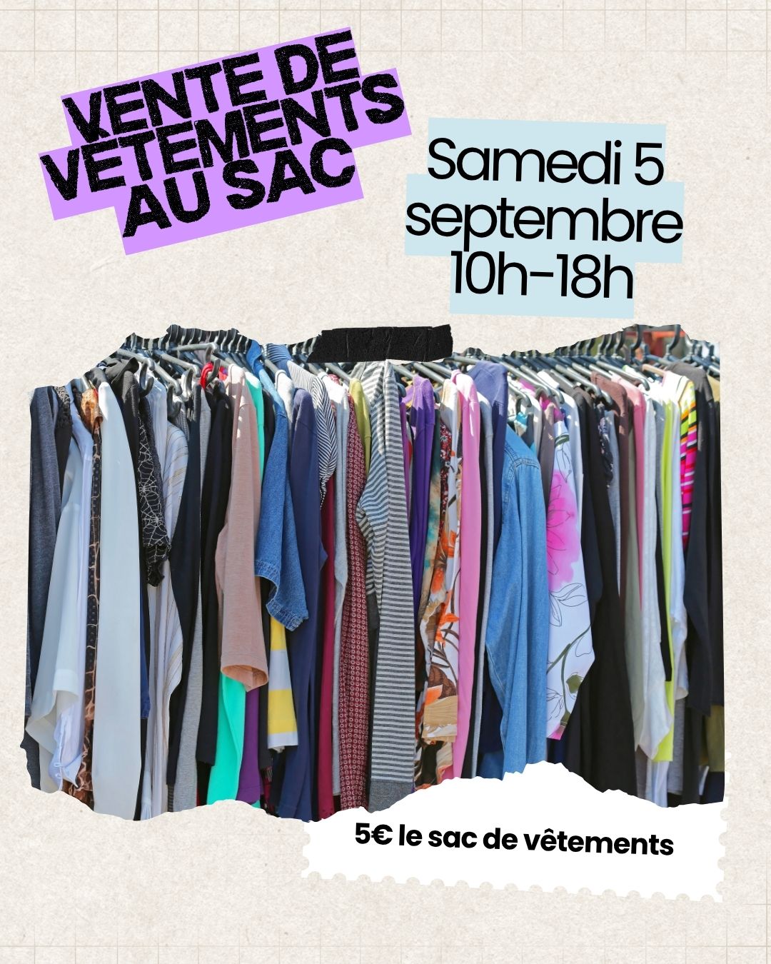 Vente vetements au sac - 05.09.26